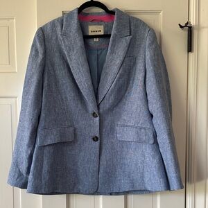 Boden Women's Chambray Blue Linen Blazer